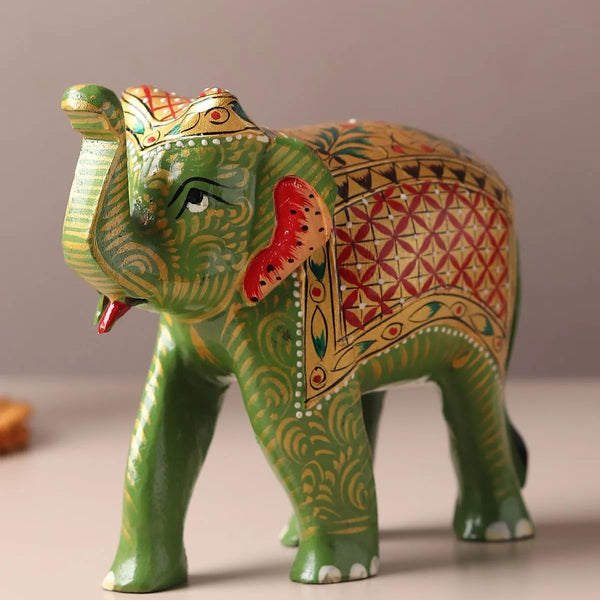 Meenakari Wood Elephant