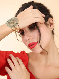 Ashoka Chakra Brass Cuff