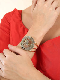 Ashoka Chakra Brass Cuff