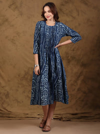 Bagru Indigo Pintuck Dress