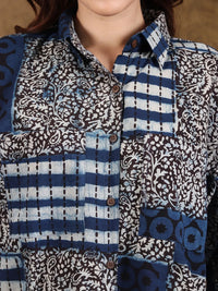 Bagru Patchblock-Print Unisex Shirt