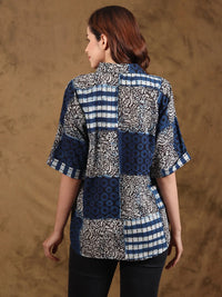 Bagru Patchblock-Print Unisex Shirt