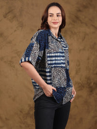 Bagru Patchblock-Print Unisex Shirt