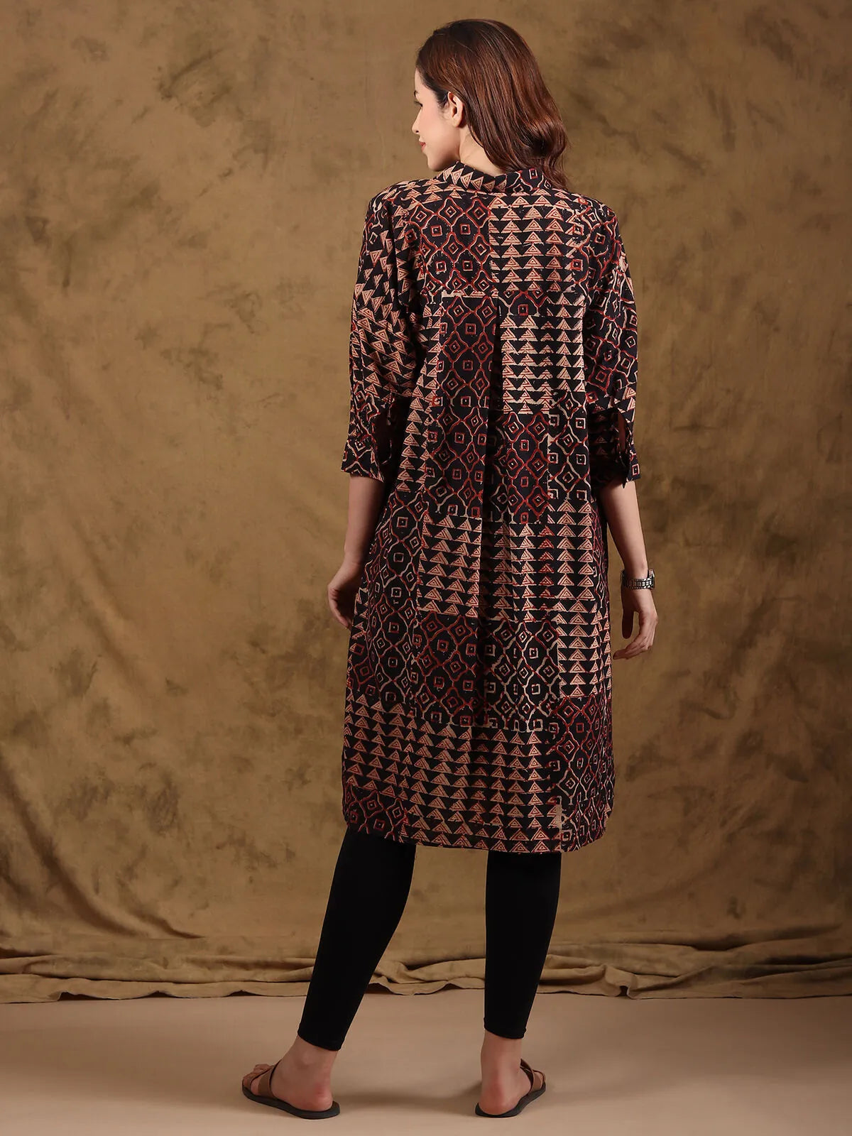 Bagru Patchblock Print Shirt Style Kurta