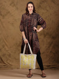Bagru Patchblock Print Shirt Style Kurta