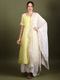 Beige Floral Chikankari Dupatta