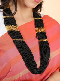Black- Gold Beaded Layer Necklace