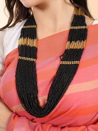 Black- Gold Beaded Layer Necklace