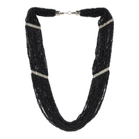 Black Beaded Layer Necklace