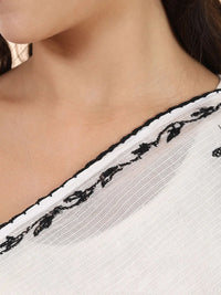Black Floral Chikankari Dupatta
