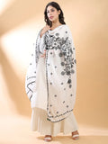 Black Floral Chikankari Dupatta