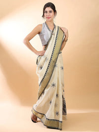 Black Floral Chikankari Saree
