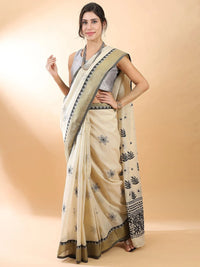 Black Floral Chikankari Saree