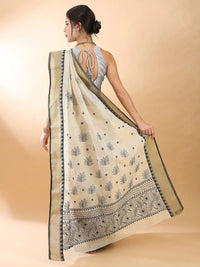 Black Floral Chikankari Saree