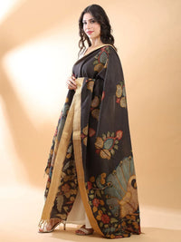 Black Kalamkari Dupatta