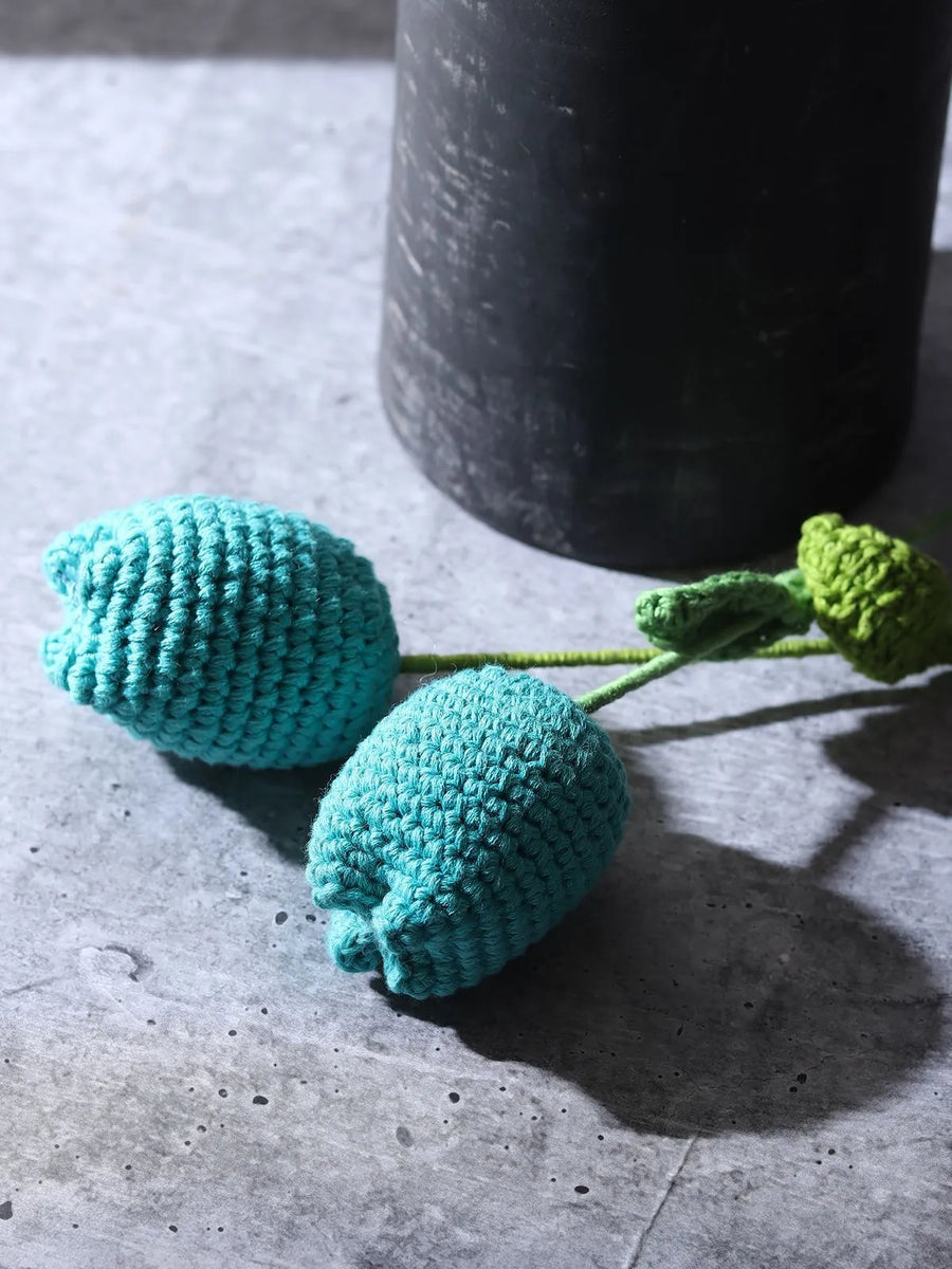 Blue Crocheted Tulips