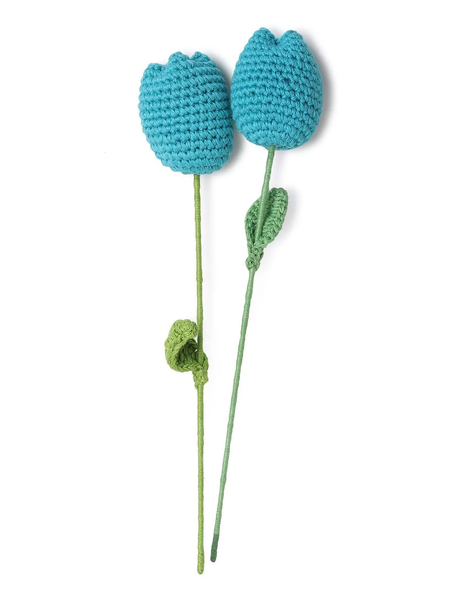 Blue Crocheted Tulips