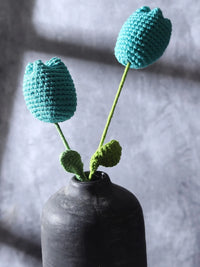 Blue Crocheted Tulips