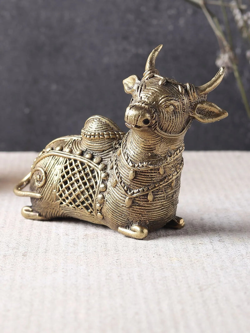 Brass Sitting Cow