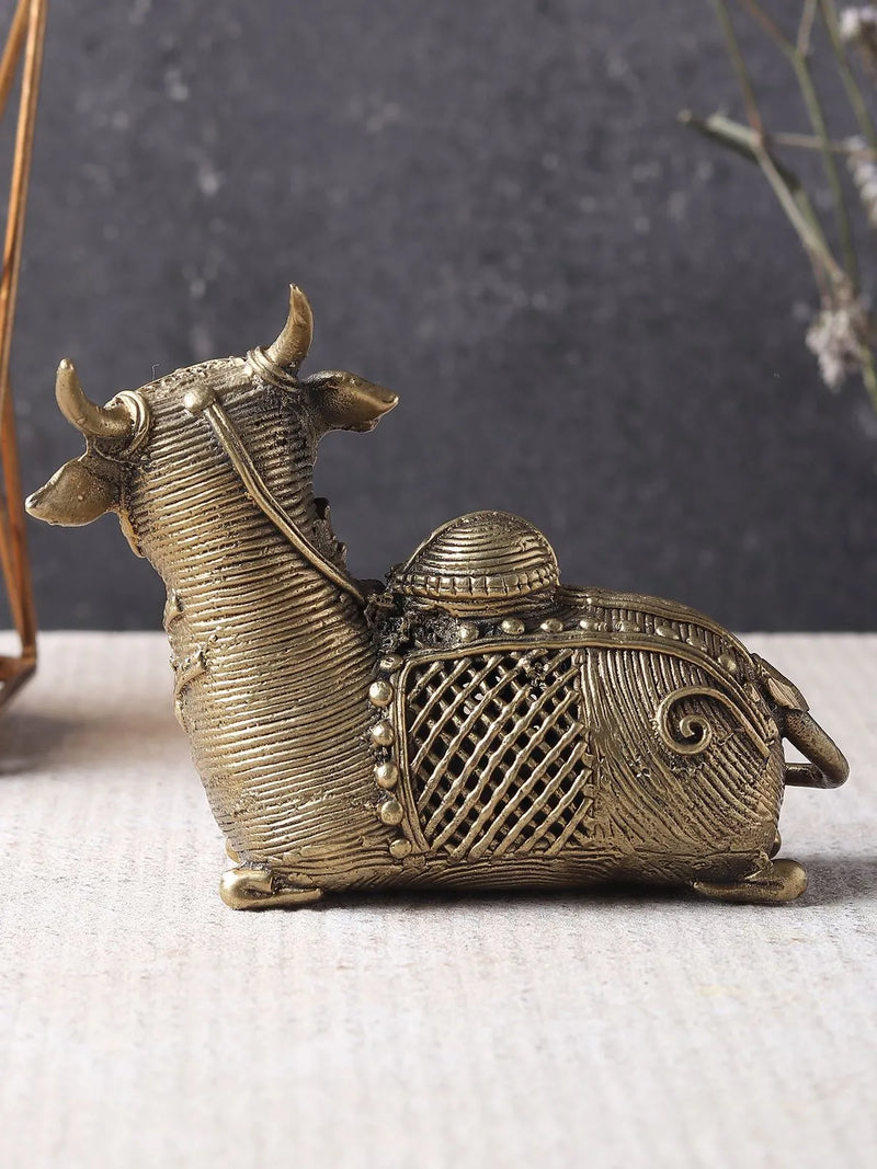 Brass Sitting Cow