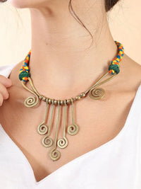 Brass Spiral Tribal Necklace