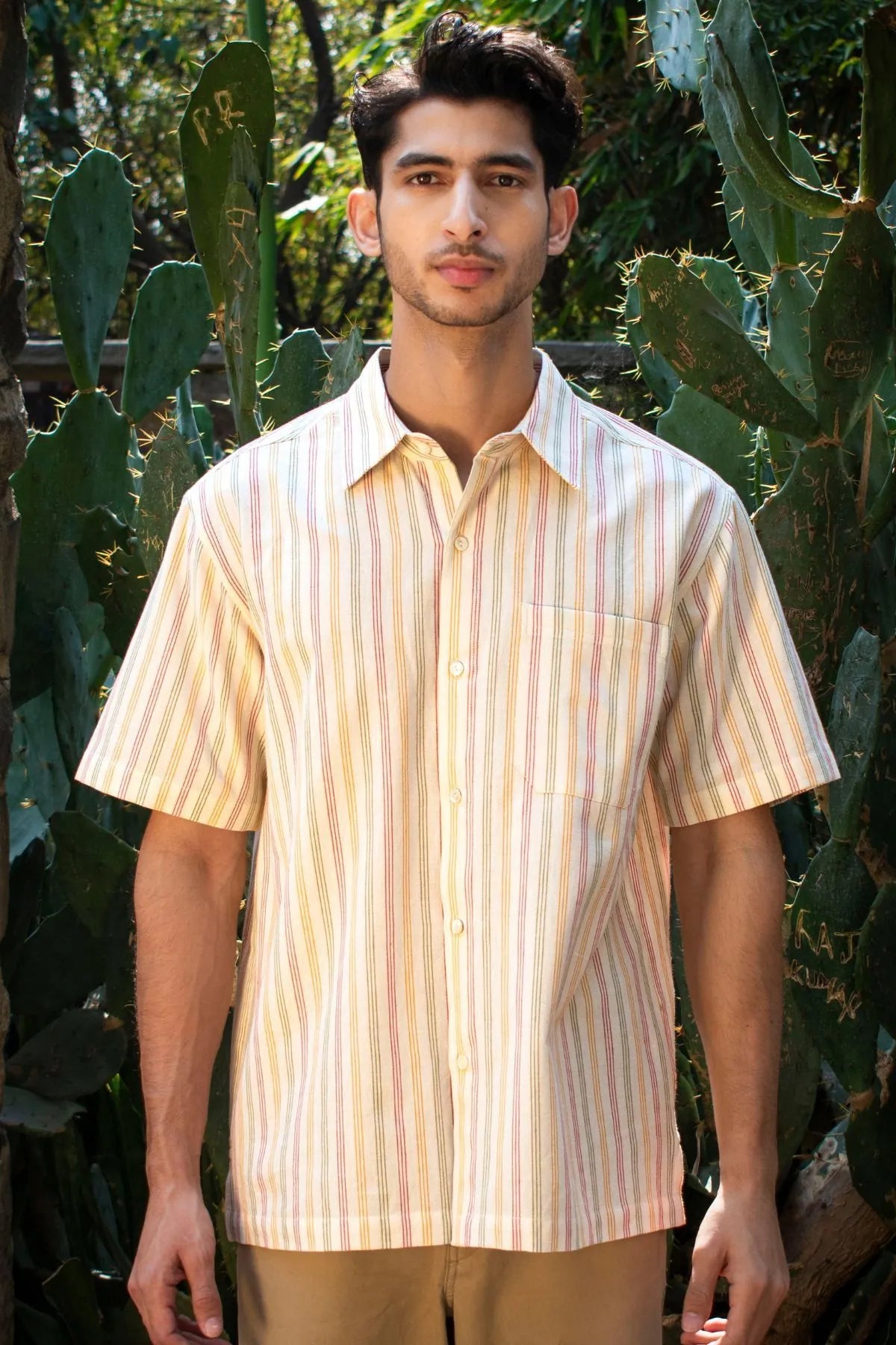 Candy Stripes Half Sleeves Mens Shirt