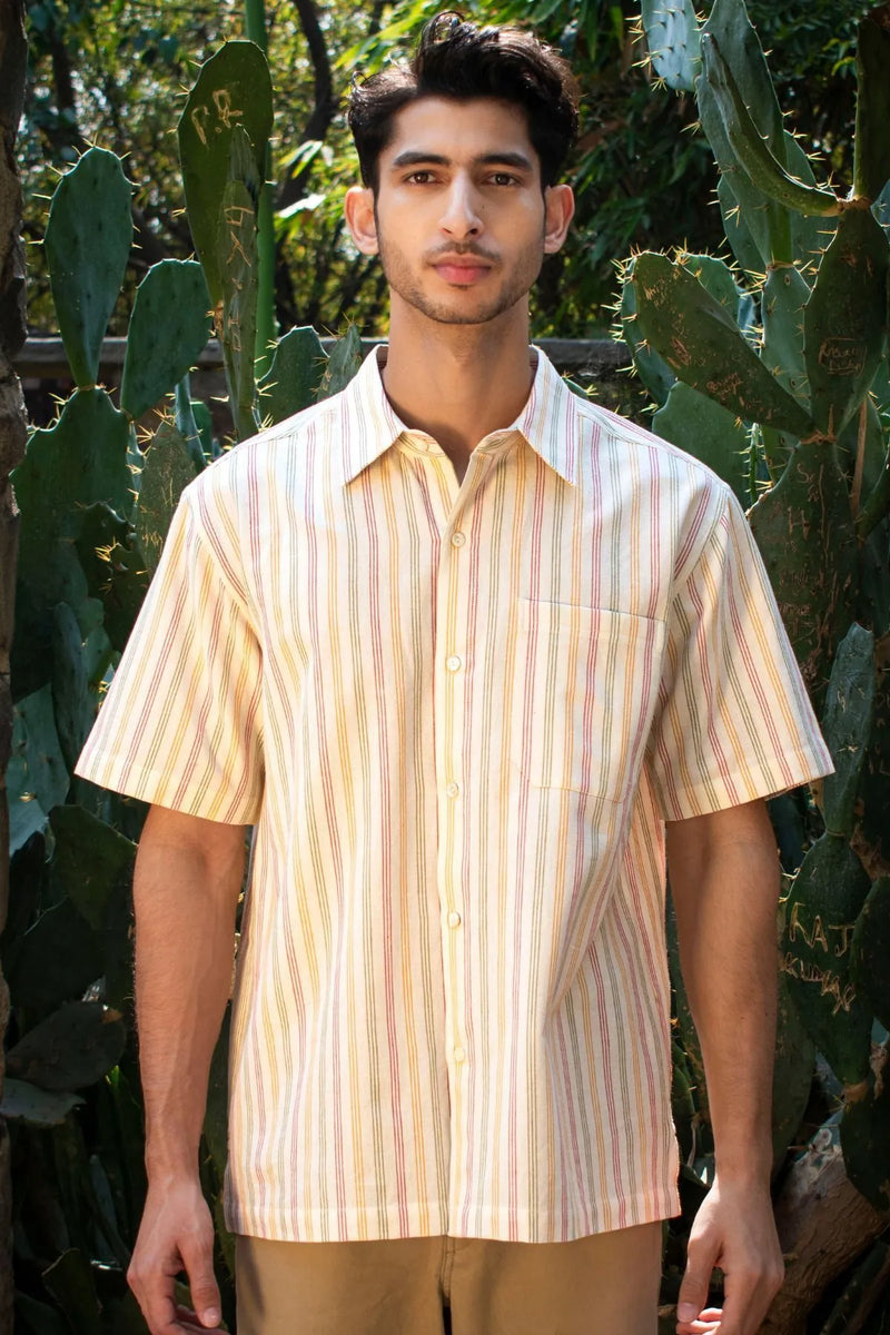 Candy Stripes Half Sleeves Mens Shirt