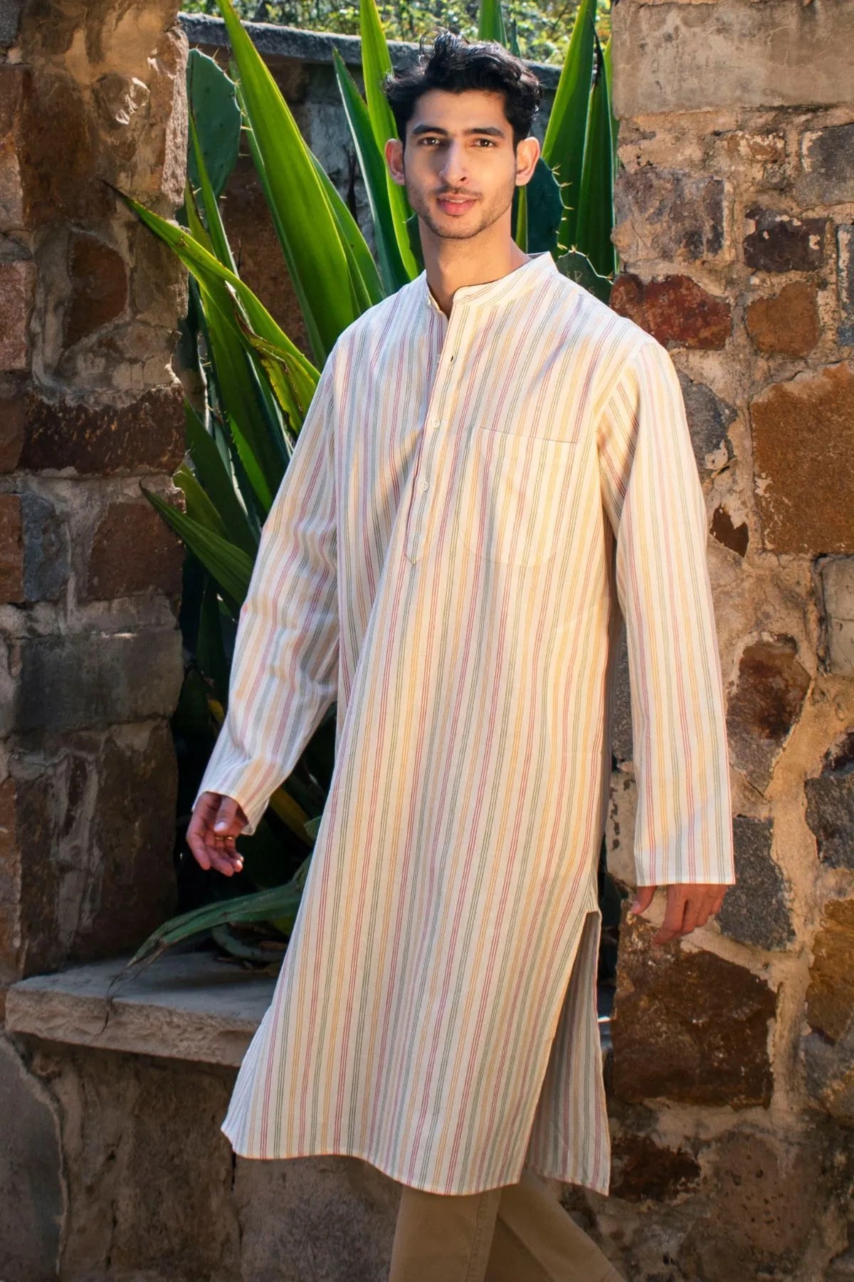 Candy Stripes Mens Kurta