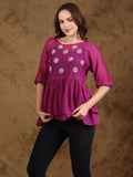 Chikankari Flounce Top