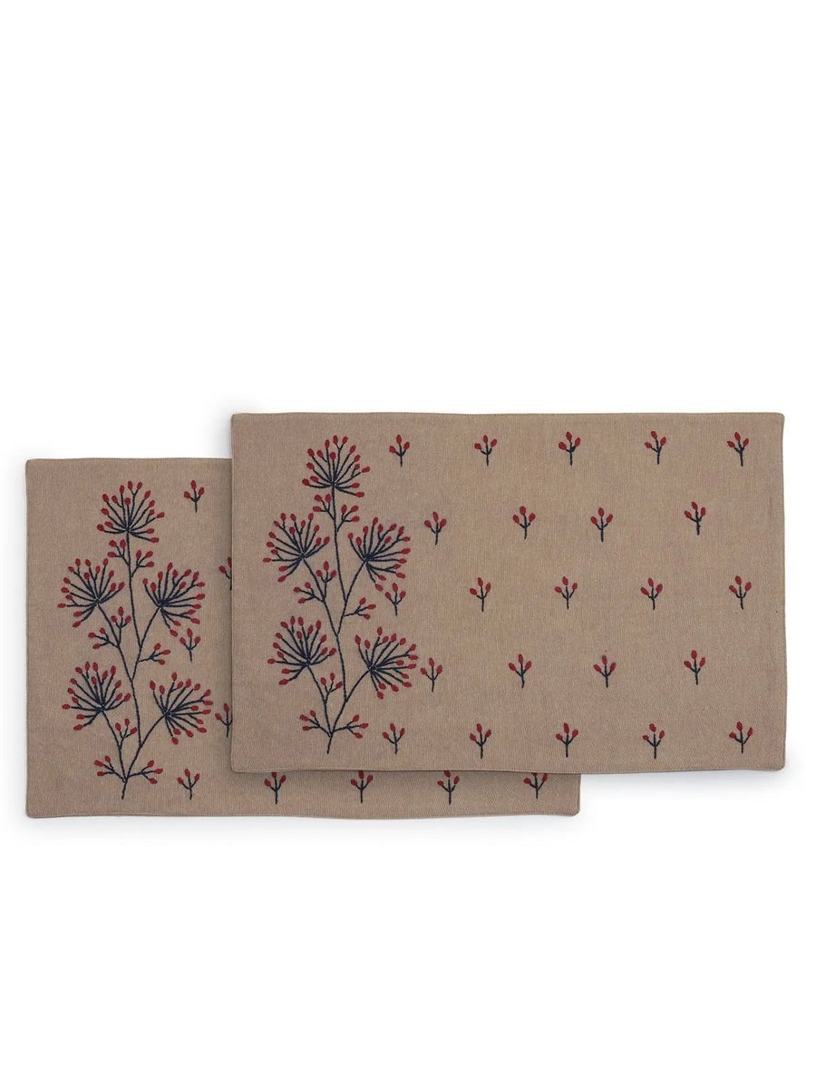 Chikankari Jute Table Mat