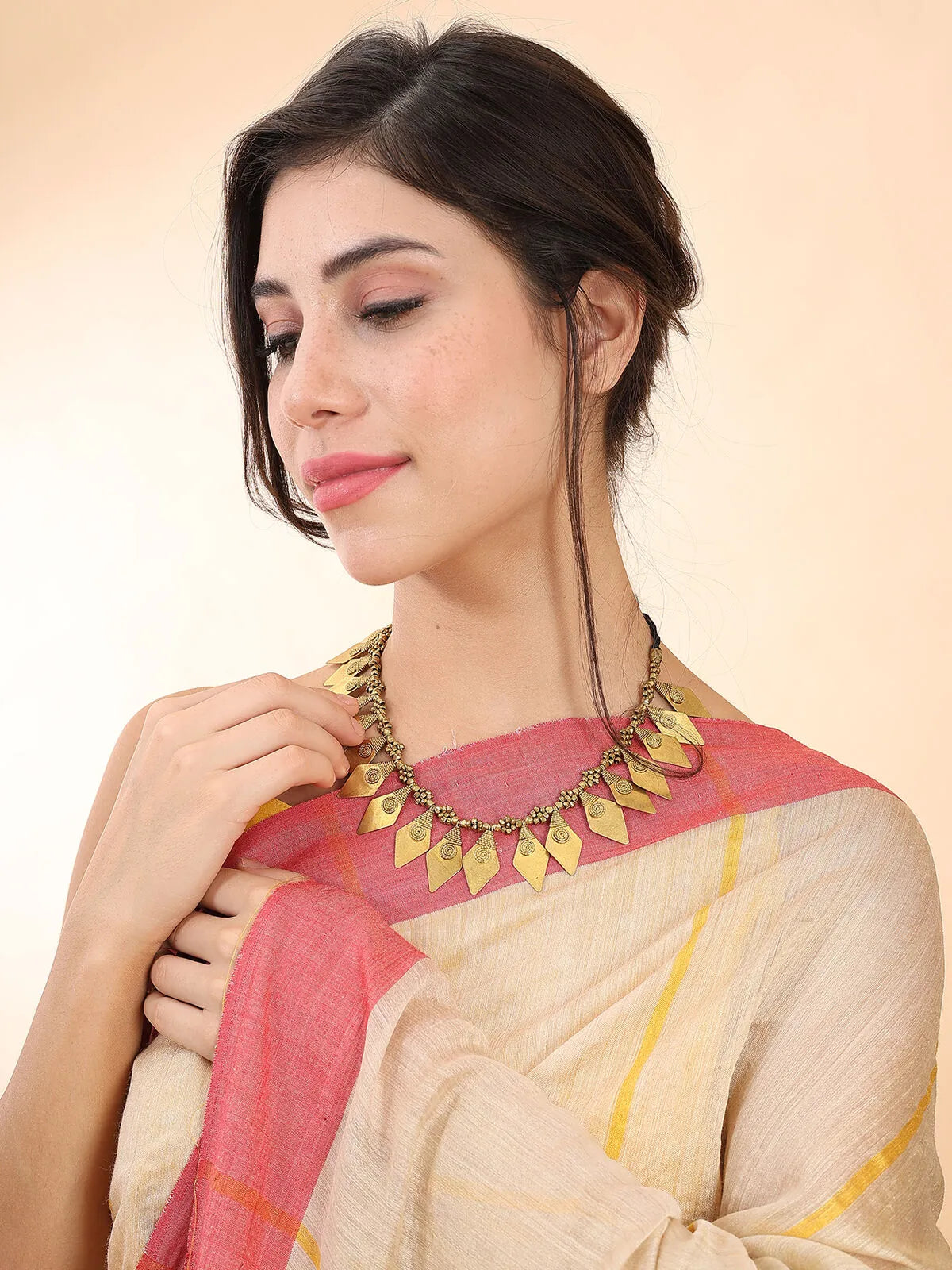 Dhokra Diamond Shape necklace