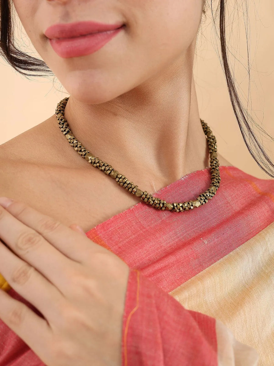Dhokra bead Choker necklace