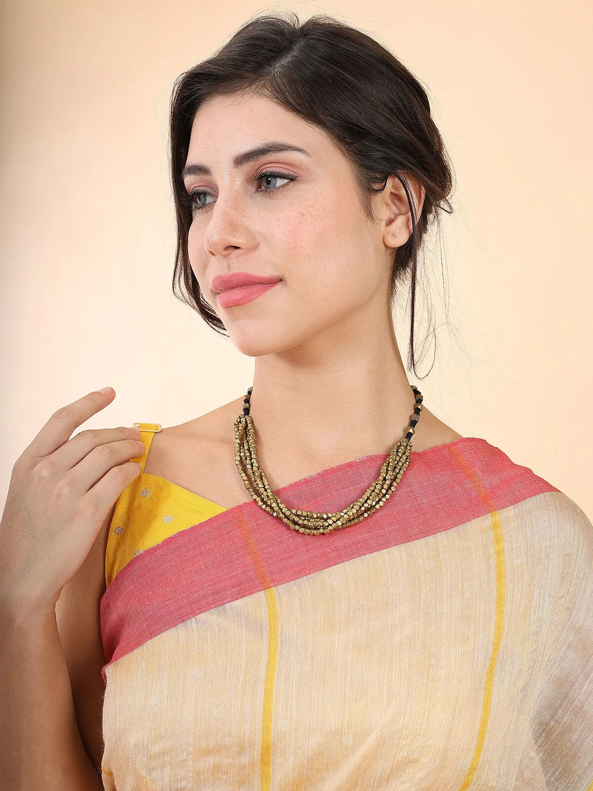 Dhokra bead Layered necklace