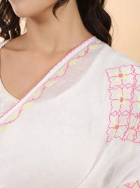 Diamond Floral Chikankari Dupatta