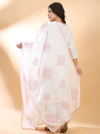 Diamond Floral Chikankari Dupatta