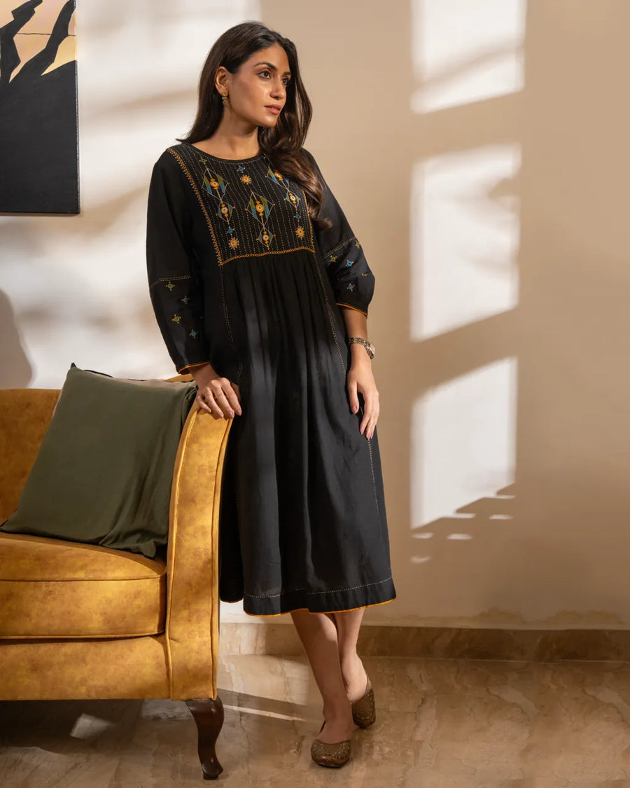Embroidered Empireline Dress