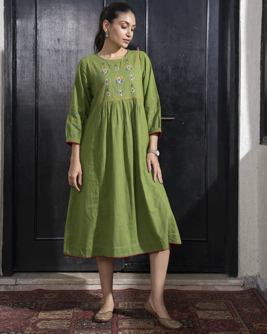 Embroidered Empireline Dress