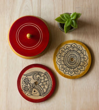 Ethnic Motifs Channapatna Hand-painted Coasters