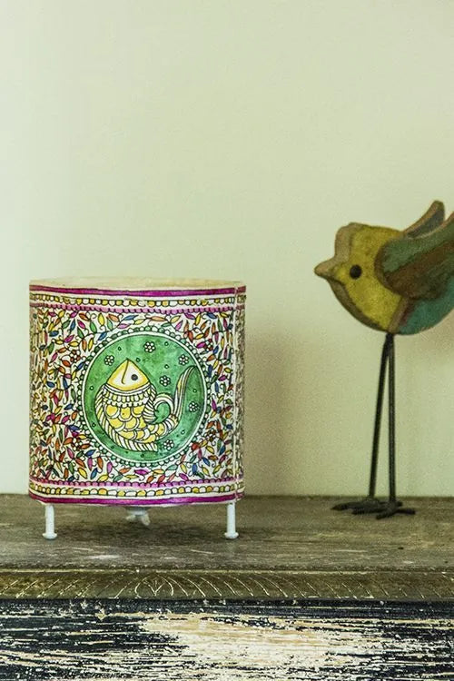 Fish Handpainted Tholu Table Lamp