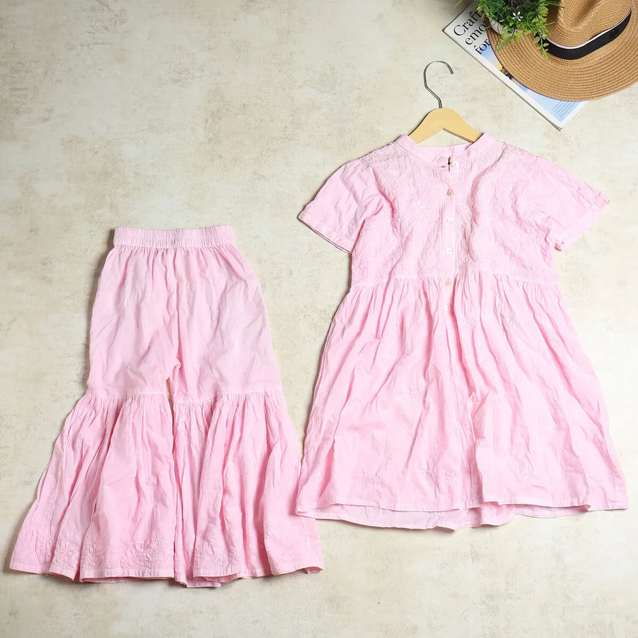 Floral Chikankari Palazzo Set
