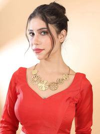 Gilded Petals Brass Necklace