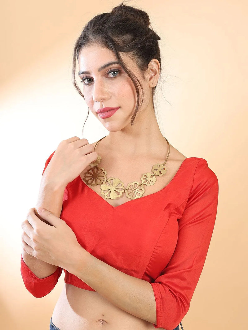Gilded Petals Brass Necklace