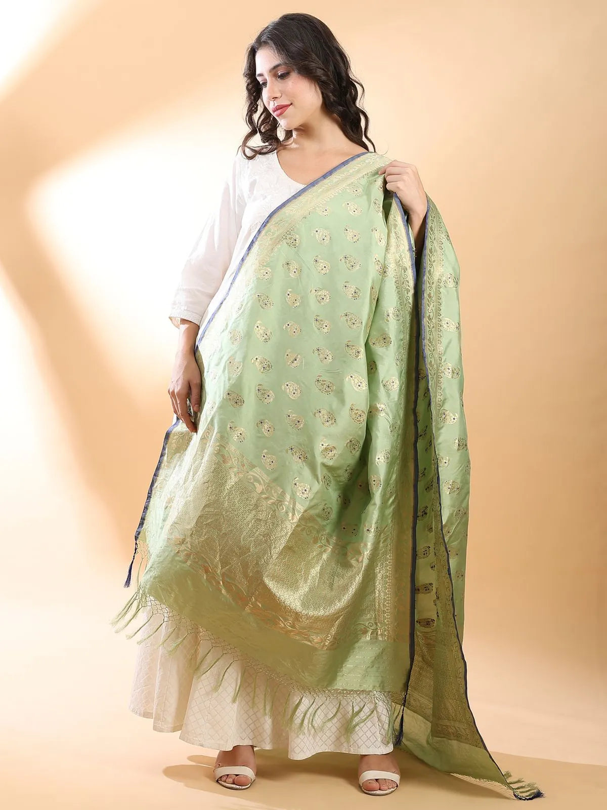Green Banarasi Dupatta