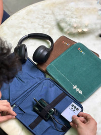 Green Embroidered Gadget Bag