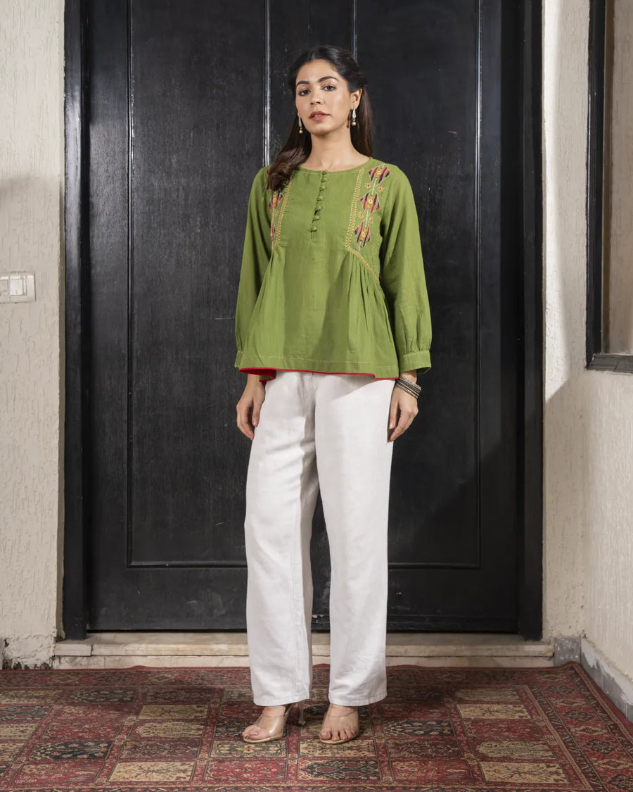 Green Embroidered Tunic