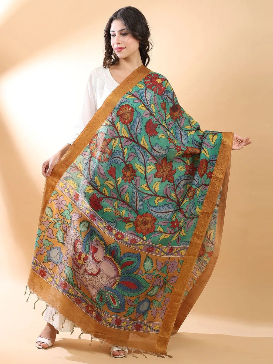 Green Kalamkari Dupatta