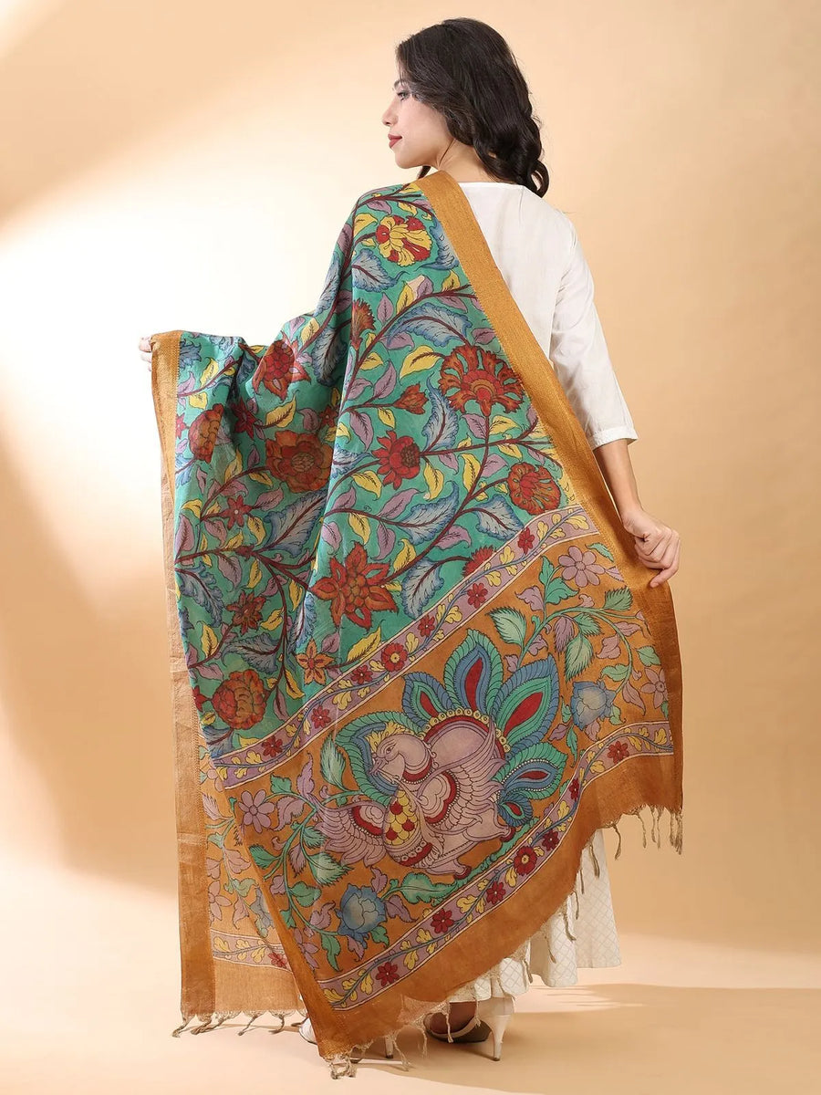 Green Kalamkari Dupatta