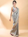 Grey-Silver Banarasi Silk Saree