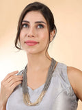 Grey Beaded Layer Necklace