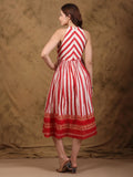 Halter Neck Stripes Dress